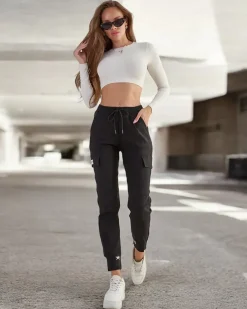 Hot Bawełniane damskie materiałowe spodnie typu bojówki Spodnie Cargo|Spodnie Materiałowe