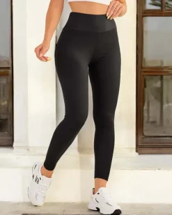 Bawełniane damskie prążkowane legginsy Legginsy / Tregginsy