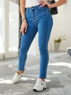 Best Bawełniane jeansy damskie typu rurki Jeansy