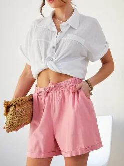 Bawełniane krótkie spodenki damskie Szorty|Krótkie Spodenki