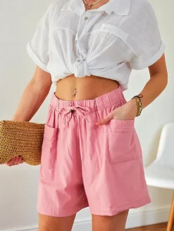 Clearance Bawełniane krótkie spodenki damskie Szorty|Krótkie Spodenki