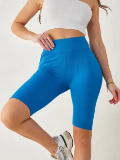 Clearance Bawełniane legginsy kolarki damskie prążkowane Spodenki 3/4|Krótkie Spodenki