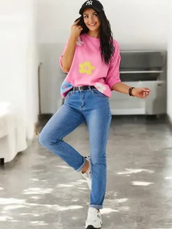 Clearance Bawełniane proste jeansy damskie Jeansy