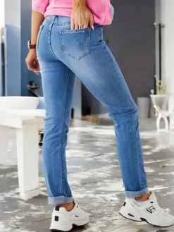 Clearance Bawełniane proste jeansy damskie Jeansy