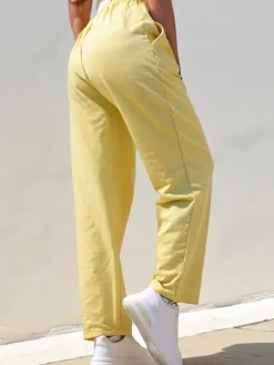 Online Bawełniane proste spodnie damskie materiałowe Spodnie Materiałowe