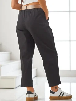 Online Bawełniane proste spodnie damskie materiałowe Spodnie Materiałowe
