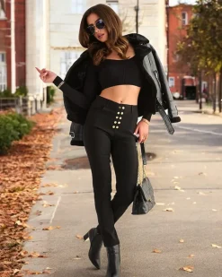 Bawełniane spodnie typu tregginsy damskie Spodnie Materiałowe|Legginsy / Tregginsy