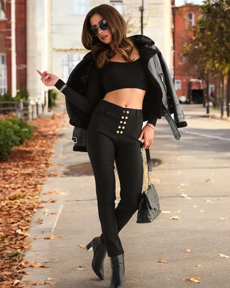 Bawełniane spodnie typu tregginsy damskie Spodnie Materiałowe|Legginsy / Tregginsy