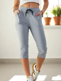 Clearance Bawełniane spodenki damskie materiałowe 3/4 Spodenki 3/4|Krótkie Spodenki