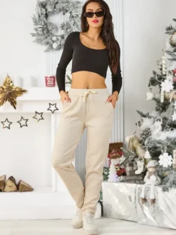 Discount Bawełniane spodnie dresowe damskie Spodnie Dresowe