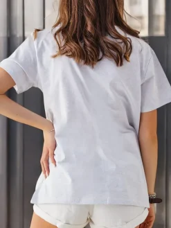 Bawełniany damski t-shirt Cat Love Bluzki / Koszule / Koszulki