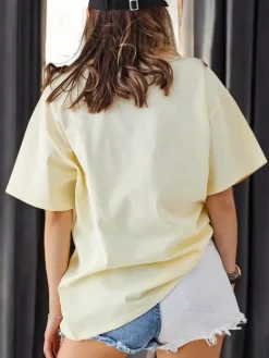 Online Bawełniany damski t-shirt Rose Flower Bluzki / Koszule / Koszulki