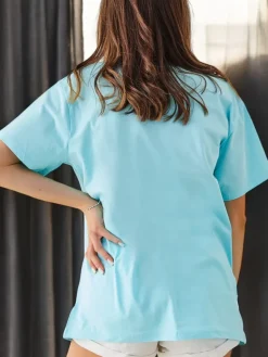 New Bawełniany damski t-shirt Cat Love Bluzki / Koszule / Koszulki