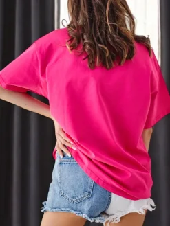 Hot Bawełniany damski t-shirt Rose Flower Bluzki / Koszule / Koszulki