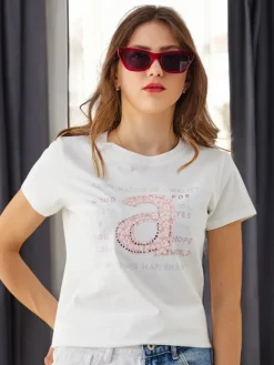 Clearance Bawełniany damski t-shirt Combination Of Owality Bluzki / Koszule / Koszulki