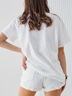 Bawełniany damski t-shirt z printem Bluzki / Koszule / Koszulki