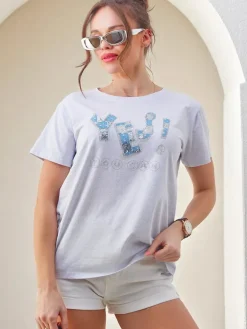 Sale Bawełniany damski t-shirt Yes! Bluzki / Koszule / Koszulki