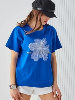 Discount Bawełniany damski t-shirt More and More Bluzki / Koszule / Koszulki