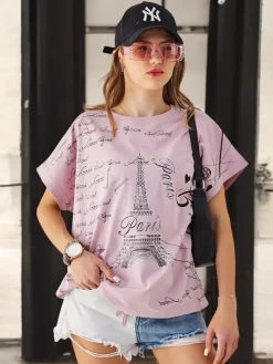 New Bawełniany damski t-shirt Good Paris Bluzki / Koszule / Koszulki