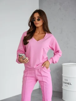 Sale Bawełniany damski komplet casualowy Damskie Komplety Damskie