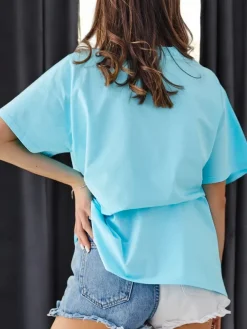 Sale Bawełniany damski t-shirt Romantic Butterfly Bluzki / Koszule / Koszulki