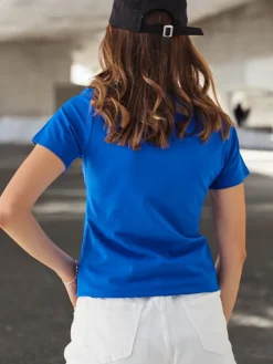 Hot Bawełniany damski t-shirt Bunny Say Be Real Bluzki / Koszule / Koszulki