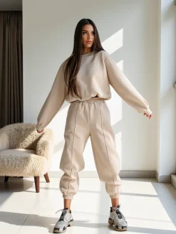 New Bawełniany damski komplet dresowy Damskie Komplety Damskie