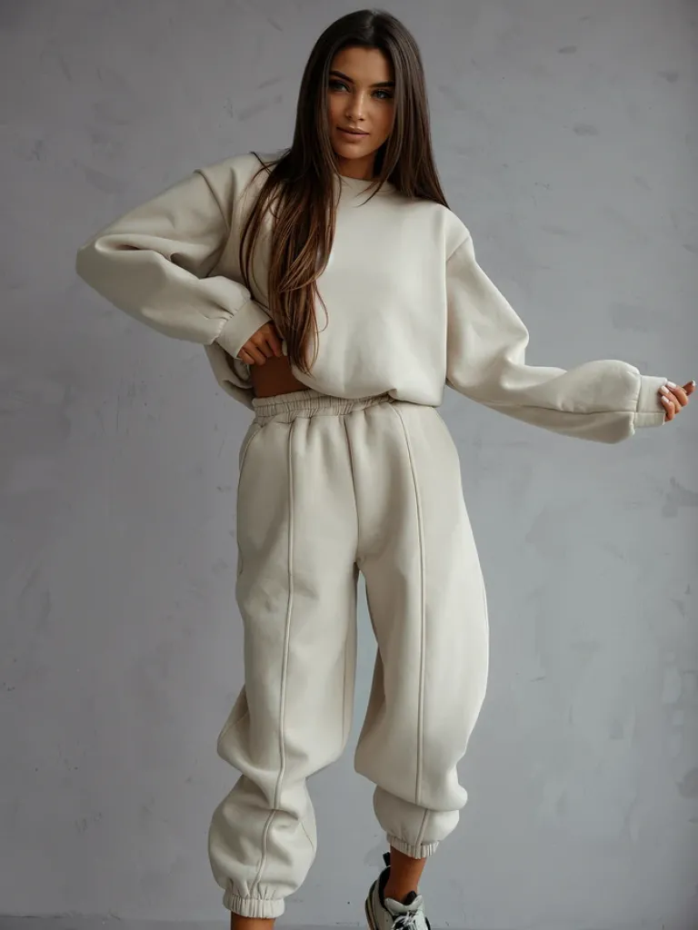 New Bawełniany damski komplet dresowy Damskie Komplety Damskie