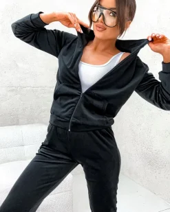 Sale Bawełniany damski komplet a'la welur Damskie Komplety Damskie