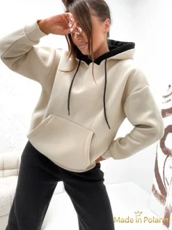 Sale Bawełniany Damski komplet dresowy dwukolorowy Damskie Komplety Damskie