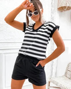 New Bawełniany komplet damski w paski Damskie Komplety Damskie