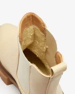 Outlet Beżowe botki damskie na masywnej podeszwie Eferope Botki Z Delikatnym Ociepleniem|Botki Na Płaskim Obcasie