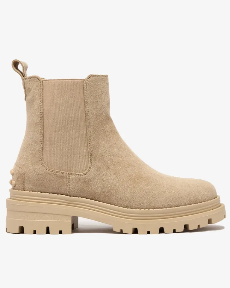 Sale Beżowe damskie ocieplane botki Comfy Walk Botki Z Delikatnym Ociepleniem|Botki Na Płaskim Obcasie