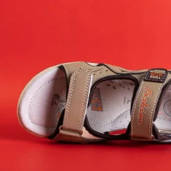 Hot Beżowe dziecięce sandały na rzepy Roser Chłopięce