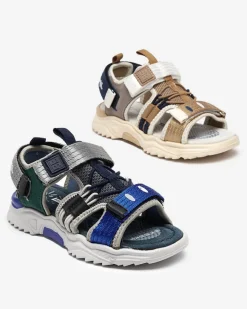 Beżowe dziecięce sandałki na rzepy Meteris Chłopięce