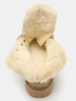 Clearance Beżowe trapery damskie Develier Trapery|Botki Z Delikatnym Ociepleniem