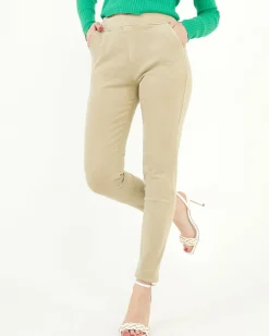 Beżowe tregginsy damskie Legginsy / Tregginsy