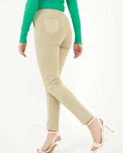 Beżowe tregginsy damskie Legginsy / Tregginsy