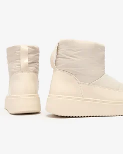 Clearance Beżowe wsuwane śniegowce damskie Maderta Śniegowce|Botki Z Grubym Ociepleniem