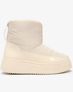 Clearance Beżowe wsuwane śniegowce damskie Maderta Śniegowce|Botki Z Grubym Ociepleniem