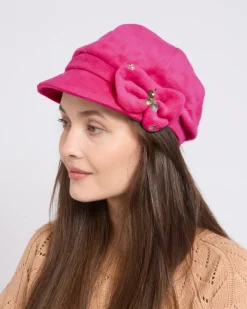 Beret damski z kokardką Damskie Czapki I Kapelusze