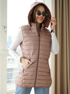 Best Bezrękawnik damski z odpinanym kapturem Kurtki / Marynarki / Płaszcze