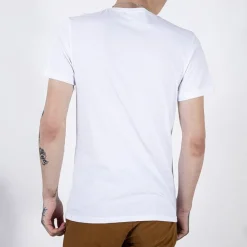 Biała bawełniana koszulka męska z printem Bluzki