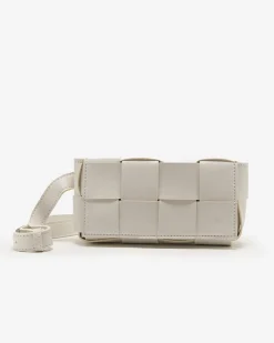 Outlet Biała damska torebka typu nerka Damskie Nerki I Saszetki|Małe Torebki