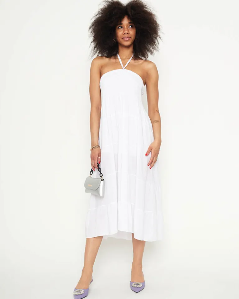 Best Biała sukienka midi PLUS SIZE Sukienki Letnie|Sukienki Długie