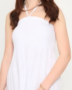 Best Biała sukienka midi PLUS SIZE Sukienki Letnie|Sukienki Długie