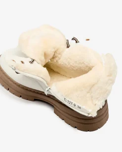 Discount Białe damskie ocieplane botki typu trapery Radoras Trapery|Botki Z Delikatnym Ociepleniem