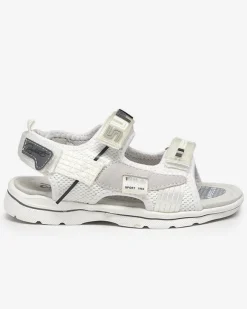 New Białe dziecięce sandałki z naszywkami Netiks Dziewczęce