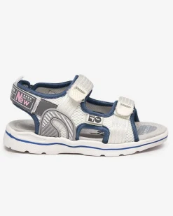 Clearance Białe dziecięce sandałki z naszywkami Kiteks Dziewczęce