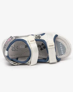 Clearance Białe dziecięce sandałki z naszywkami Kiteks Dziewczęce